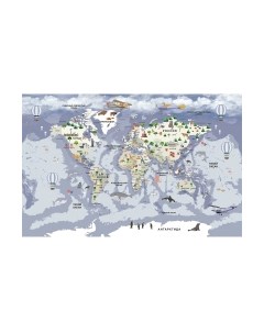 Фотообои листовые Citydecor Детская Карта мира 340