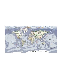 Фотообои листовые Citydecor Детская Карта мира 340