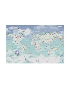 Фотообои листовые Citydecor Детская Карта мира 357