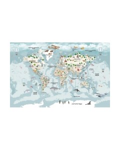 Фотообои листовые Citydecor Детская Карта мира 341