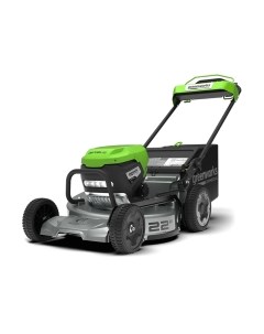 Газонокосилка аккумуляторная Greenworks LM221S с алюм. декой, самоходная, бесщеточная 82V 53см / 2519407