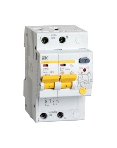 Дифференциальный автомат IEK АД-12М 2Р 20А 30мА C / MAD12-2-020-C-030 Iek