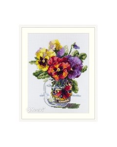 Набор для вышивания Анютины глазки и бабочка / K-153 Merejka