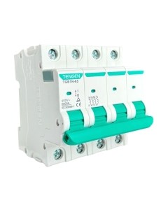 Выключатель автоматический Tengen TGB1N-63 4P 10A C 6kA 4M / TGB1N-63-4-10C