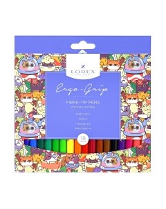 Фломастеры Lorex Ergo-Grip Cocktail Kittens / LXFPEG18-CK