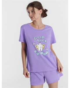 Комплект женский (джемпер, шорты) фиолетовый с пчелкой Mark formelle