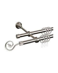 Карниз для штор АС ФОРОС Grace D16Г/16Г составной + наконечники Завиток одинарный Ас форос