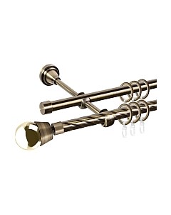 Карниз для штор АС ФОРОС Grace D16K/16Г + наконечники Жемчужина золото Ас форос