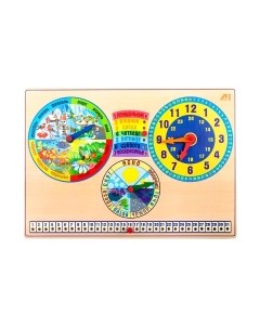Развивающая игрушка Динни Календарь природы. Часы / ДИ011