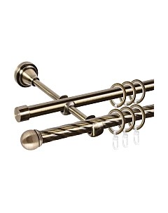 Карниз для штор АС ФОРОС Grace D16K/16Г + наконечники Сфера Ас форос