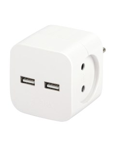 Электроразветвитель ЭРА SP-2-USB-W / Б0049531 Эра
