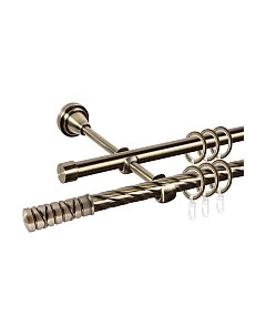 Карниз для штор АС ФОРОС Grace D16K/16Г + наконечники Торино Ас форос