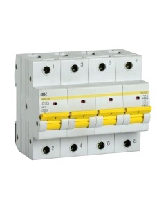 Выключатель автоматический IEK ВА47-150 4Р 125А 15кА C / MVA50-4-125-C Iek