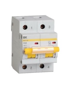 Выключатель автоматический IEK ВА 47-100 50А 2P 10кА D / MVA40-2-050-D Iek