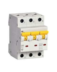Выключатель автоматический IEK ВА47-60МА 3P 16А 6кА D / MVA33-3-016-D Iek