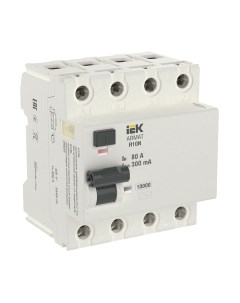 Дифференциальный автомат IEK R10N 4P 80А 300мА тип AC / AR-R10N-4-080C300 Iek