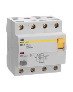 Устройство защитного отключения IEK Karat ВД3-63 4P 100А 300мА 6кА тип AC / MDV20-4-100-300 Iek