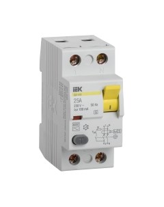 Устройство защитного отключения IEK ВД1-63S 2Р 25А 100мА / MDV12-2-025-100 Iek