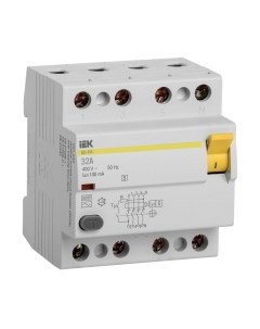 Устройство защитного отключения IEK ВД1-63S 4Р 32А 100мА / MDV12-4-032-100 Iek