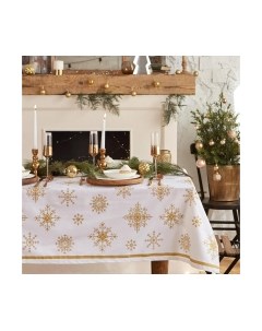 Скатерть Этель Золотые снежинки / 5035878