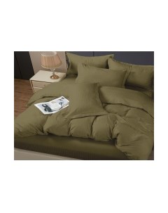 Комплект постельного белья №1x1 17-0627 Оливковый 2сп с европростыней Pandora