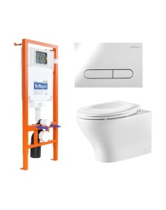 Унитаз подвесной с инсталляцией BelBagno BB340CHR/BB2020SC/BB002-80/BB005-PR-CHROME Belbagno