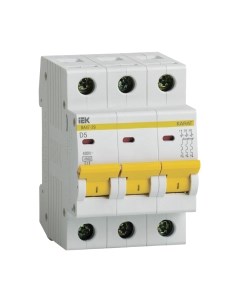 Выключатель автоматический IEK ВА47-29 3Р 5А 4.5кА D / MVA20-3-005-D Iek
