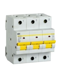 Выключатель автоматический IEK ВА47-150 3Р 100А 15кА D / MVA50-3-100-D Iek