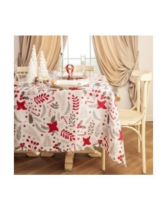 Скатерть Доляна Новогодние цветы 145x220 / 10389062