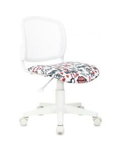 Кресло CH-W296NX (белый/мультиколор красные губы) Бюрократ