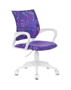 Кресло Burokids 1W (фиолетовый Sticks 08/пластик белый) Бюрократ