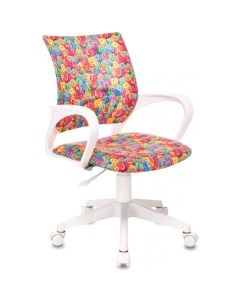 Кресло Burokids 1W (мультиколор алфавит/пластик белый) Бюрократ