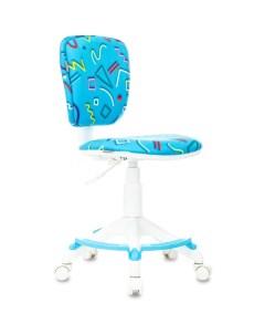 Кресло CH-W204/F (голубой Sticks 06/пластик белый) Бюрократ