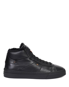 Кеды кожаные на меху Santoni
