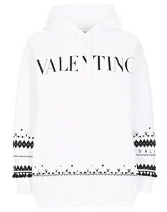 Худи хлопковое с принтом Valentino