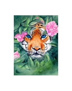 Картина по номерам Тигр в кустах / Х-3870 Рыжий кот