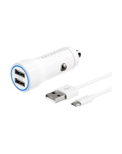 Зарядное устройство автомобильное Breaking А18 2USB + кабель USB-А-USB-C / 23202