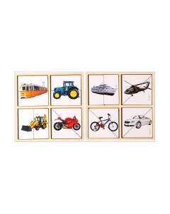 Развивающий игровой набор Картинки-половинки Транспорт / 5698315 Лесная мастерская