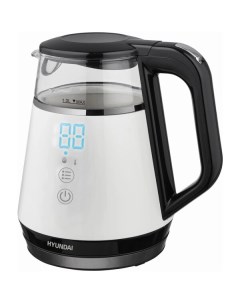 Электрический чайник HYK-G3013 белый/черный (стекло) Hyundai