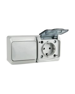 Блок выключатель+розетка Tokov Electric ОП Nix / TKE-NX-V1RZ-C06T-IP54 Tokov electric