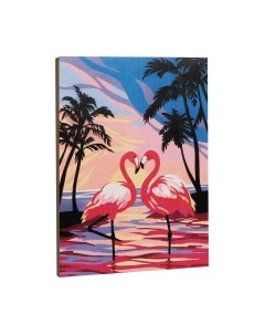 Картина по номерам Школа талантов Фламинго на закате / 5177161