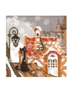 Набор для вышивания Город и кошки, Зима / 610 Риолис