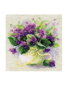 Набор для вышивания Фиалки в горшочке / 2091Р Риолис