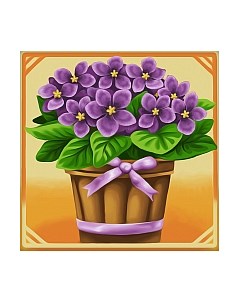 Набор алмазной вышивки Фиалки / АЖ-1637 Алмазная живопись