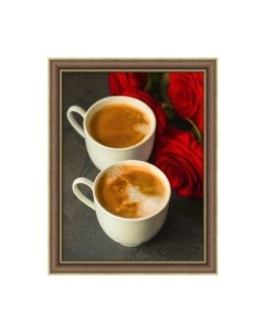 Набор алмазной вышивки Кофе и розы / АЖ-4119 Алмазная живопись