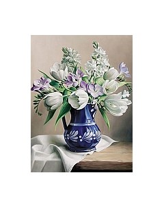 Набор алмазной вышивки Белые тюльпаны / АЖ-1503 Алмазная живопись