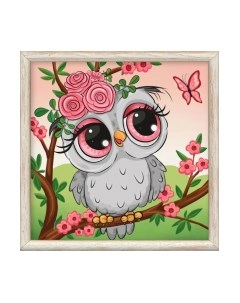 Набор алмазной вышивки Сова в цветах / АЖ-1945 Алмазная живопись
