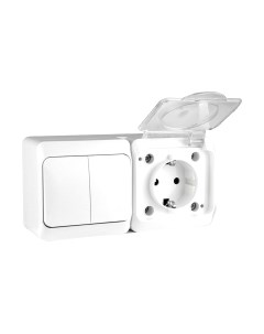 Блок выключатель+розетка Tokov Electric ОП Nix / TKE-NX-V2RZ-C01T-IP54 Tokov electric