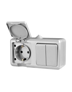 Блок выключатель+розетка Tokov Electric ОП Dita / TKL-DT-V2RZ-C06-IP54 Tokov electric