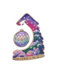 Набор для вышивания Зимняя краса. Подставка с новогодним шаром / О-059М М.п.студия